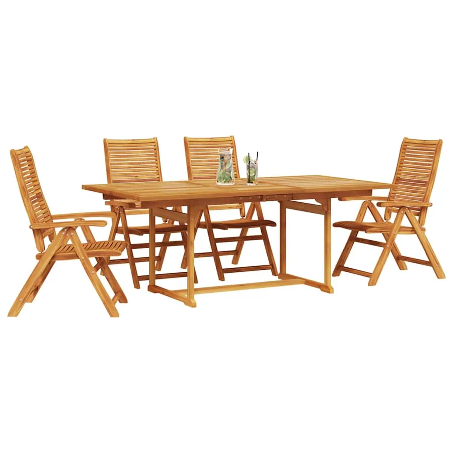 Ensemble de salle à manger pour jardin 5 pcs Marron - 3