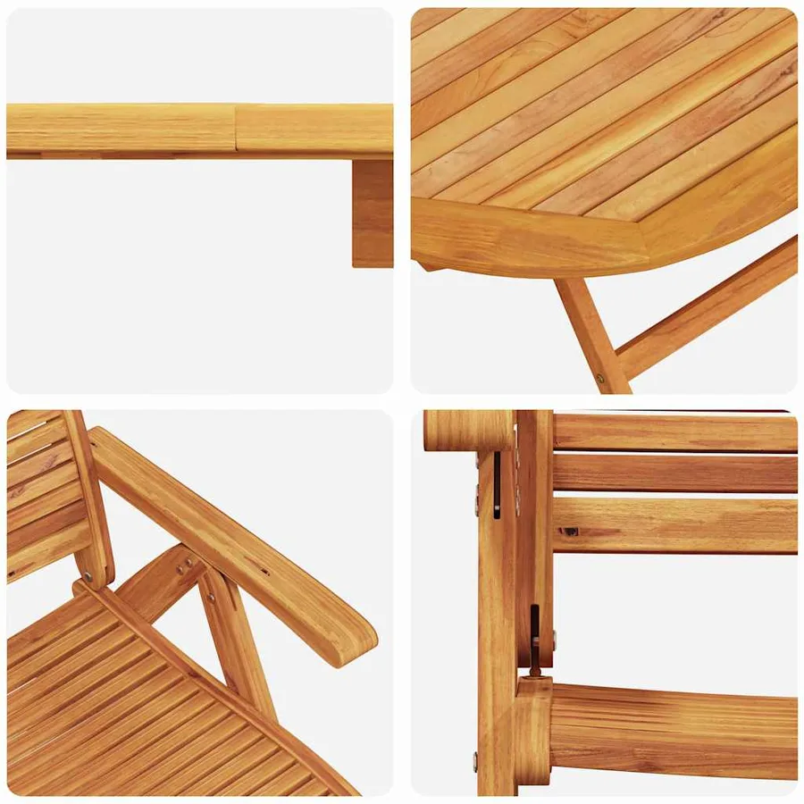 Ensemble de salle à manger pour jardin 5 pcs Marron - 11