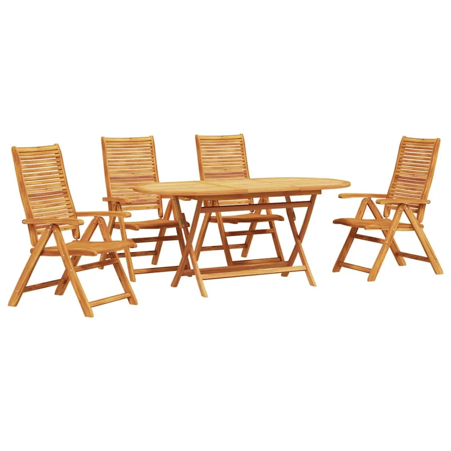 Ensemble de salle à manger pour jardin 5 pcs Marron - 2