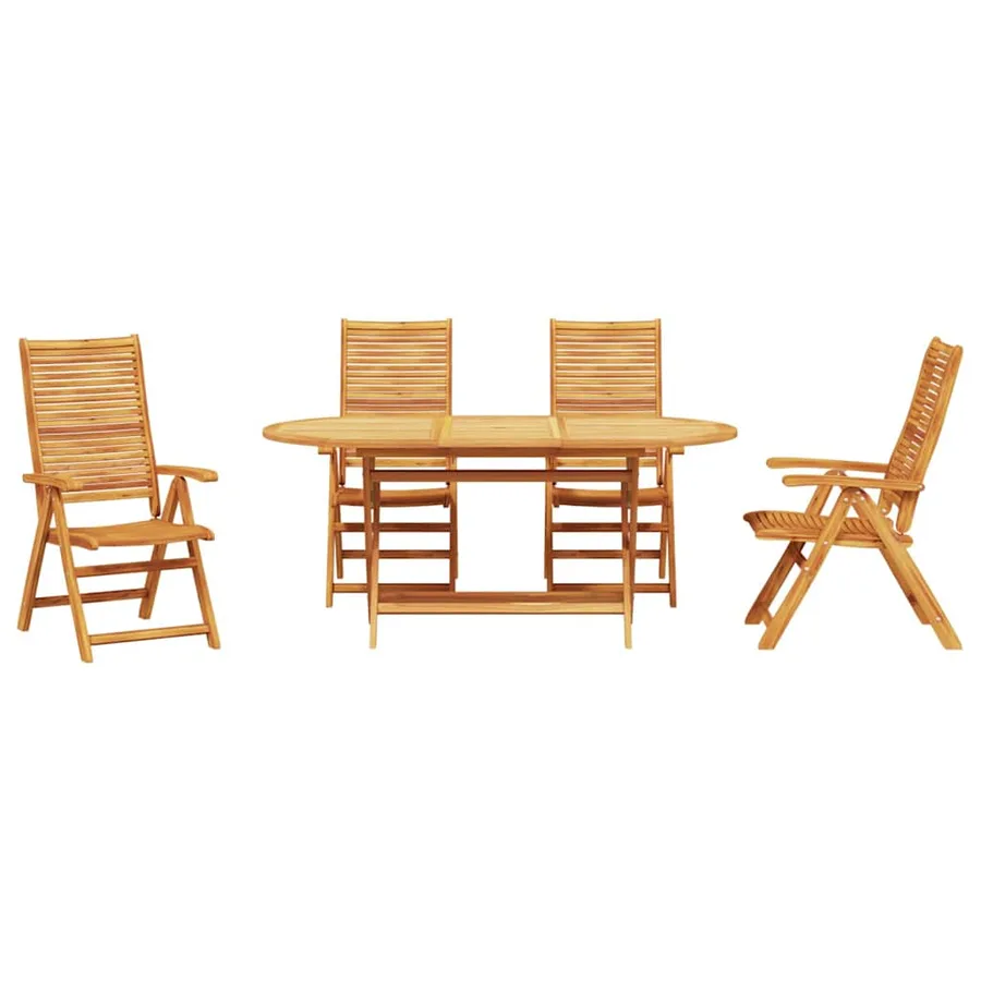 Ensemble de salle à manger pour jardin 5 pcs Marron - 7
