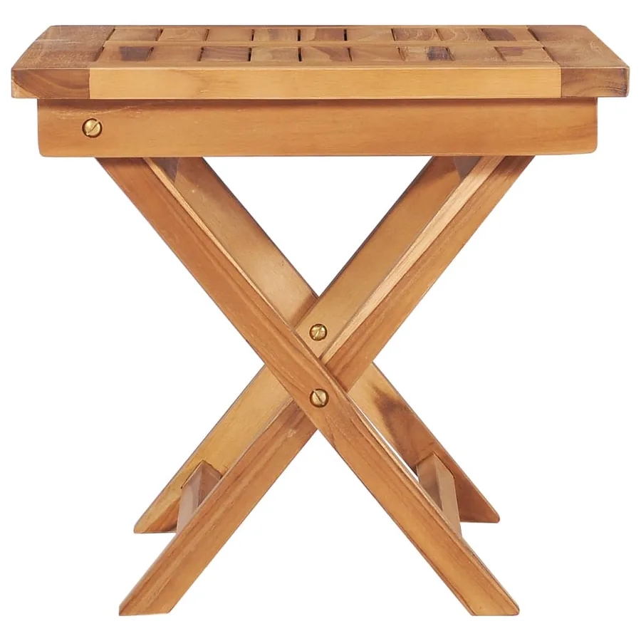 Chaise longue avec table et coussin Bois de teck solide - 15