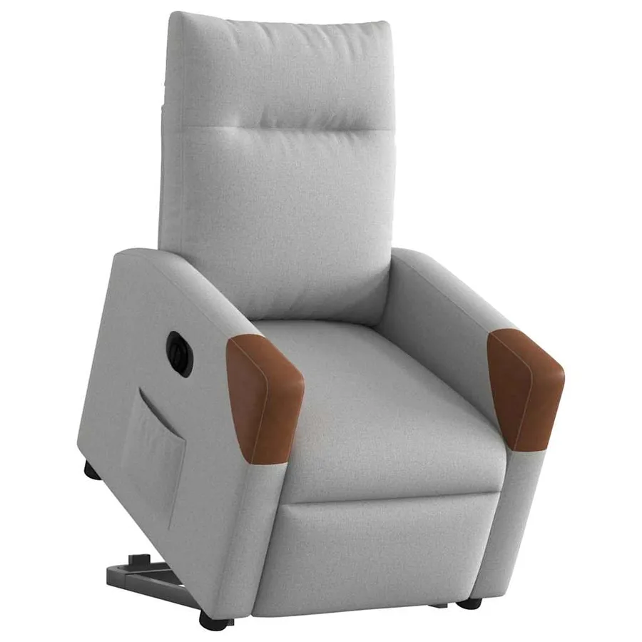 Fauteuil inclinable électrique gris nuage tissu - 3