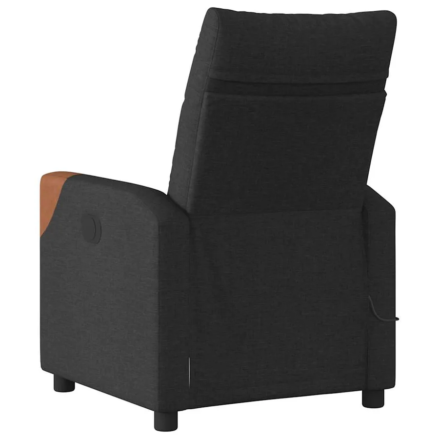 Fauteuil de massage inclinable Noir Tissu - 5