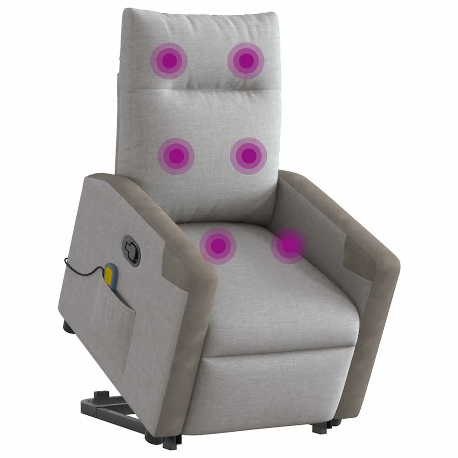 Fauteuil de massage inclinable gris nuage tissu - 2