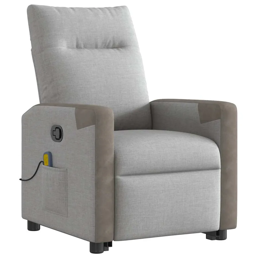 Fauteuil de massage inclinable gris nuage tissu - 5