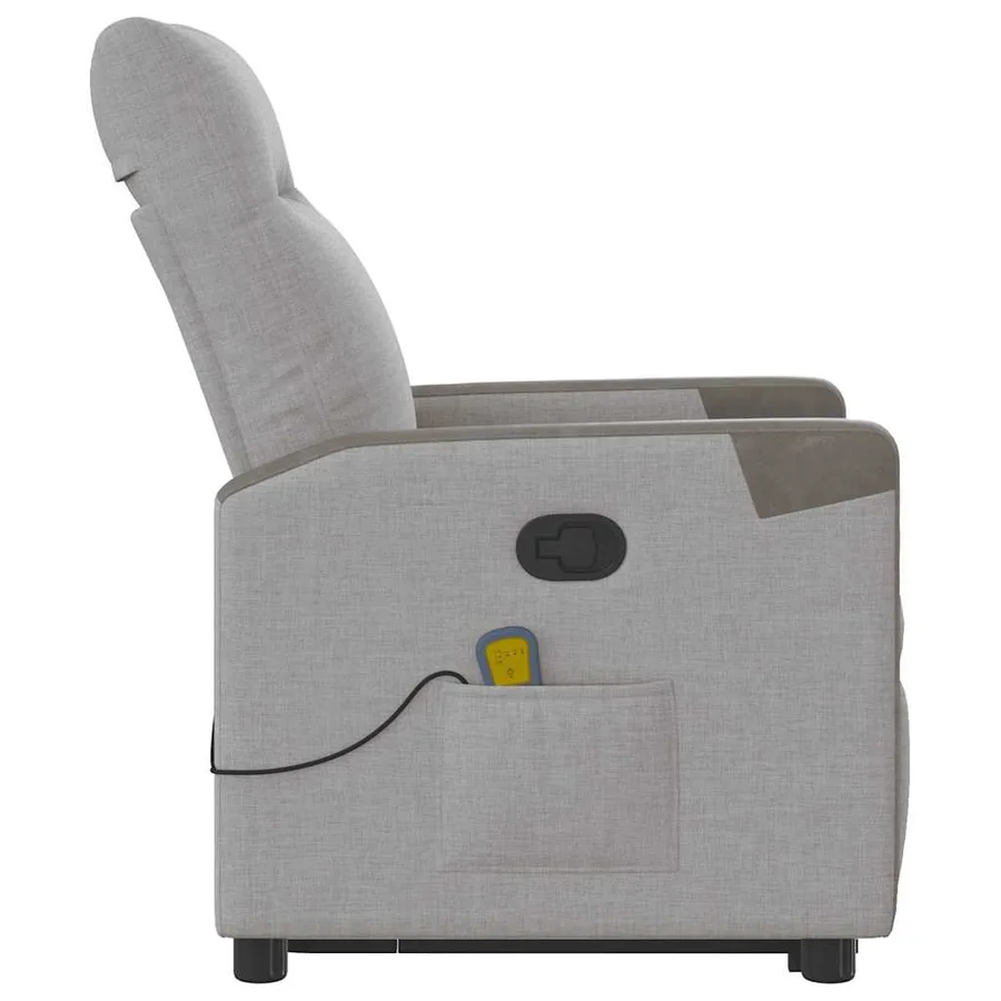 Fauteuil de massage inclinable gris nuage tissu - 6