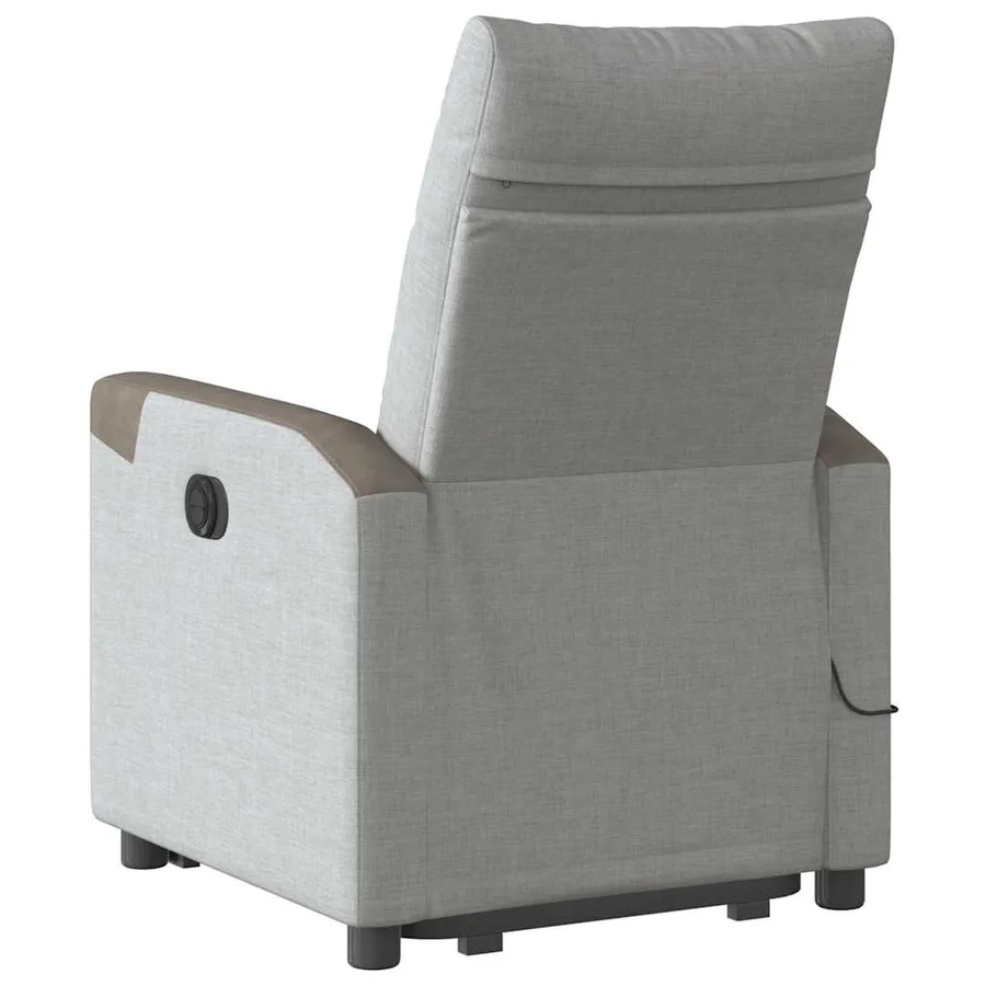 Fauteuil de massage inclinable gris nuage tissu - 7