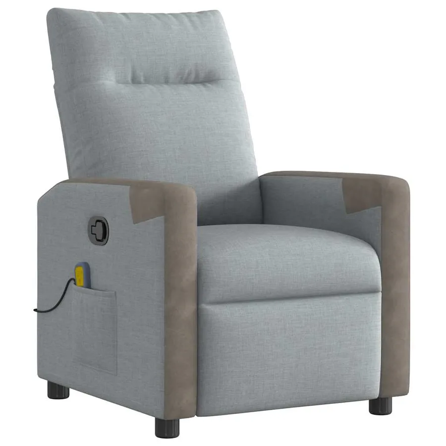 Fauteuil de massage inclinable Gris clair Tissu - 2