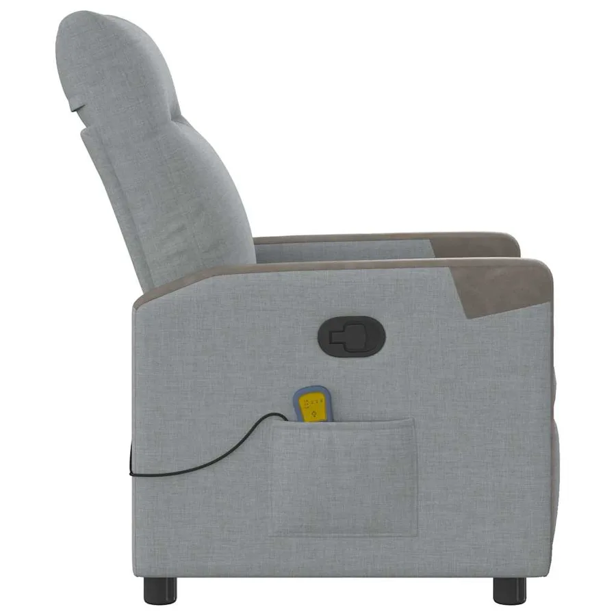 Fauteuil de massage inclinable Gris clair Tissu - 4