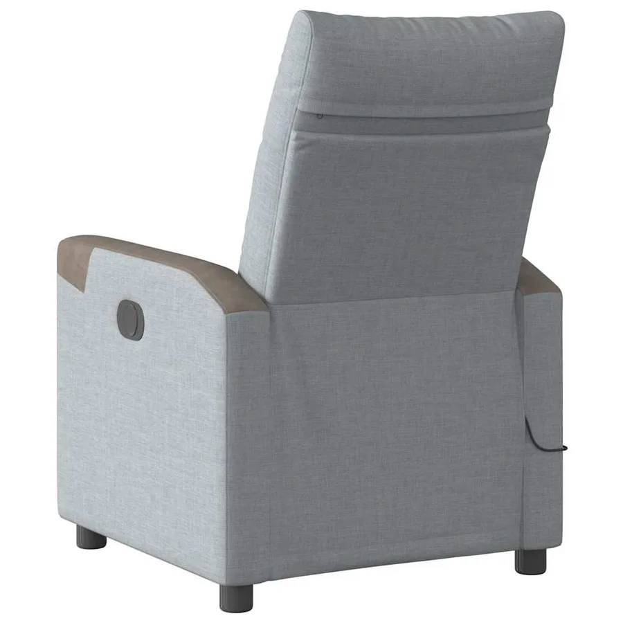 Fauteuil de massage inclinable Gris clair Tissu - 5