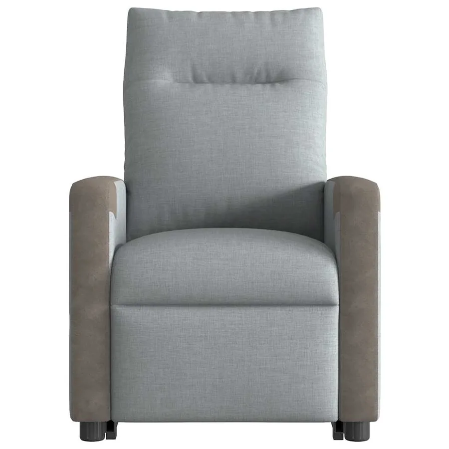 Fauteuil inclinable de massage électrique Gris clair Tissu - 5