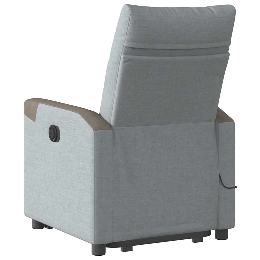Fauteuil inclinable de massage électrique Gris clair Tissu - 7