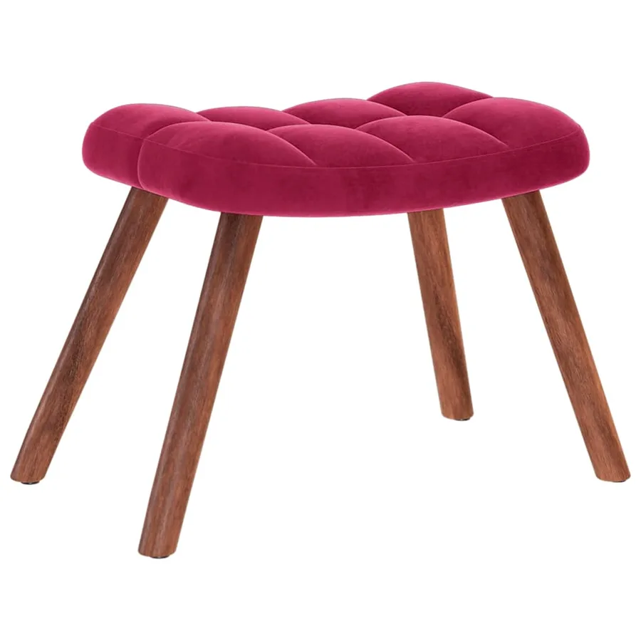 Chaise de relaxation avec tabouret Bordeaux Velours - 5