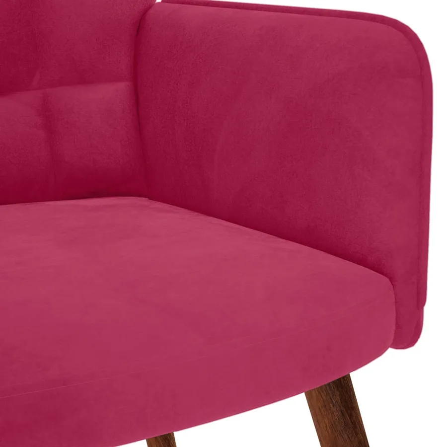 Chaise de relaxation avec tabouret Bordeaux Velours - 8