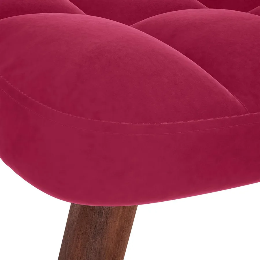 Chaise de relaxation avec tabouret Bordeaux Velours - 9