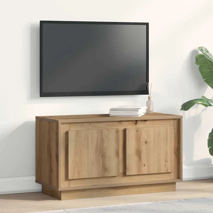 Meuble TV 80 x 35 x 45 cm chêne artisanal Bois d'ingénierie