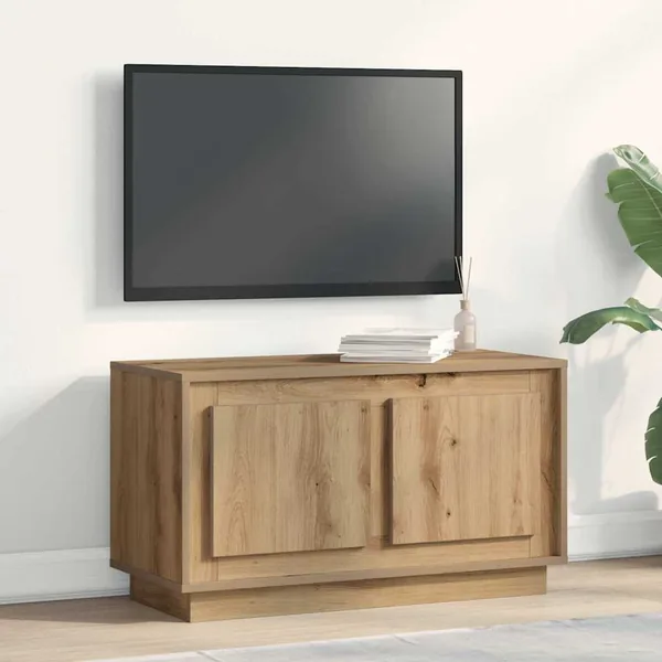 Meuble TV 80 x 35 x 45 cm chêne artisanal Bois d'ingénierie