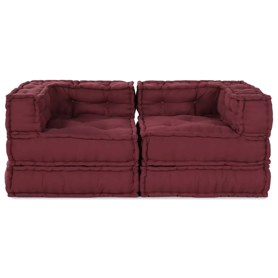 Unité de canapé modulaire 2 pcs Marron 140 x 70 x 56 cm Tissu