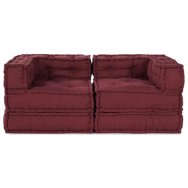 Unité de canapé modulaire 2 pcs Marron 140 x 70 x 56 cm Tissu