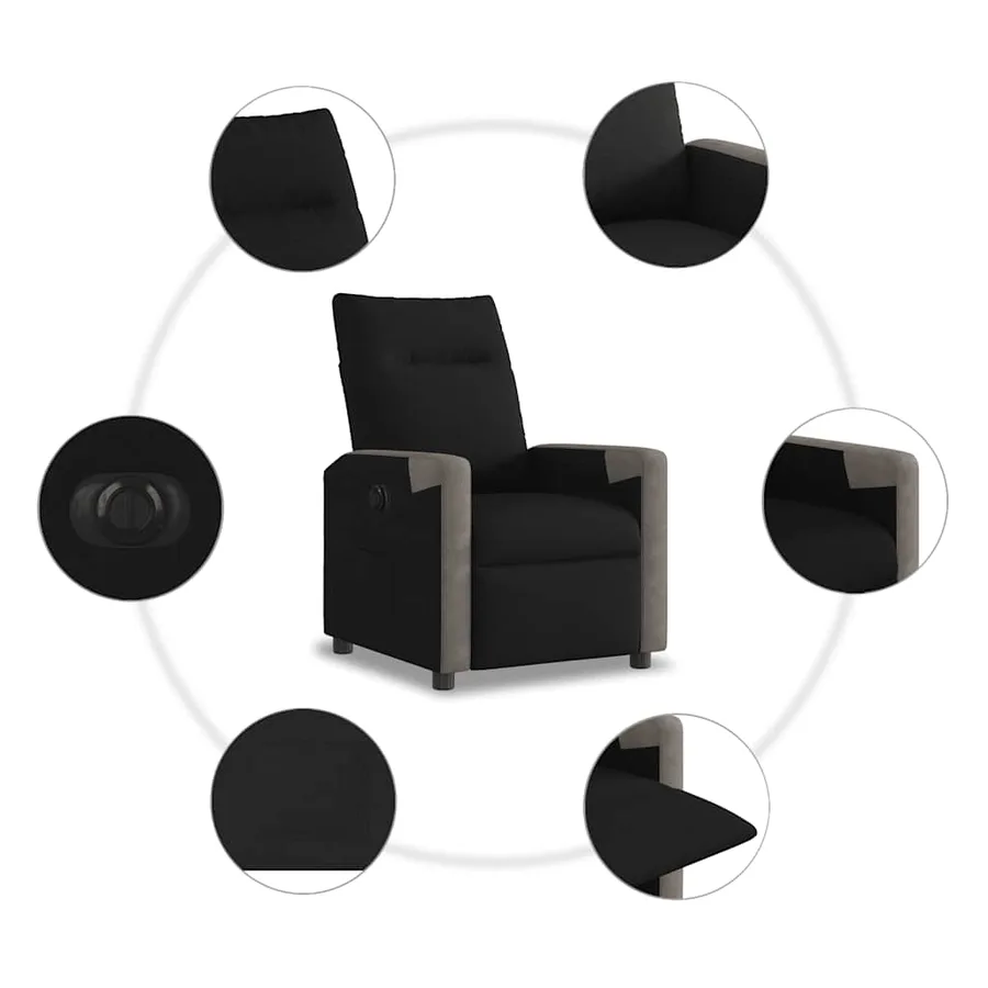 Fauteuil inclinable électrique Noir Tissu - 13