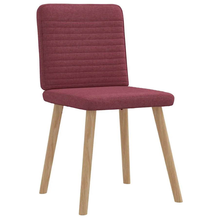 Chaises à manger lot de 6 rouge bordeaux tissu - 3