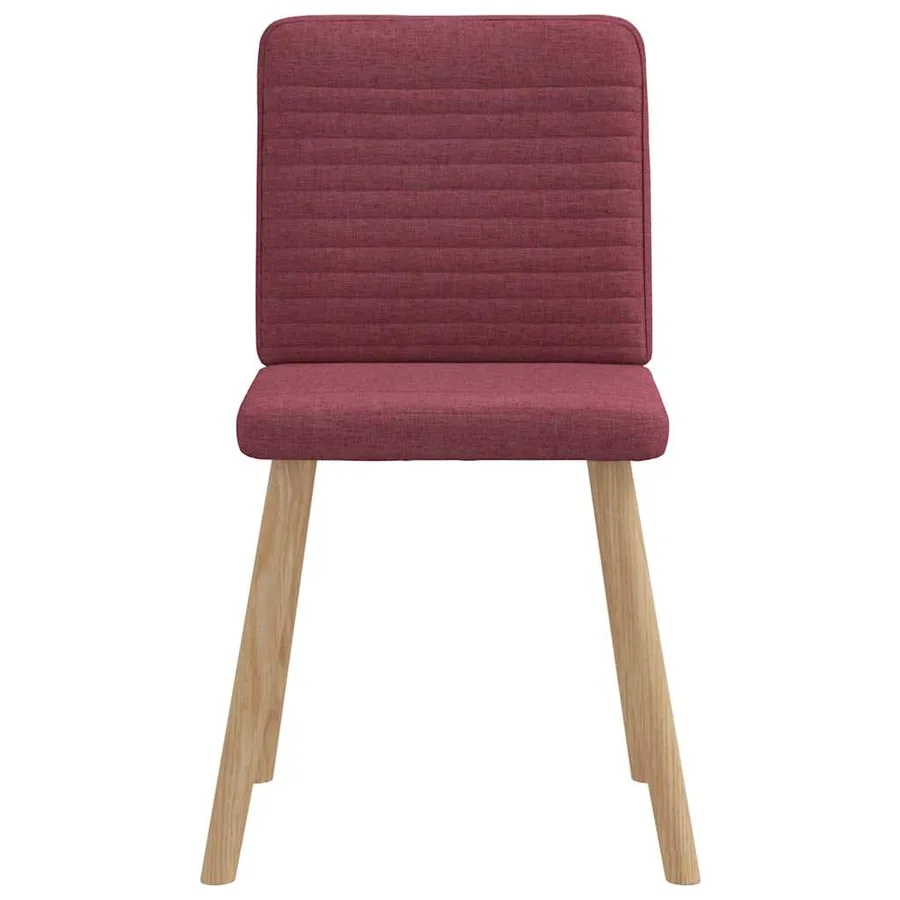 Chaises à manger lot de 6 rouge bordeaux tissu - 4