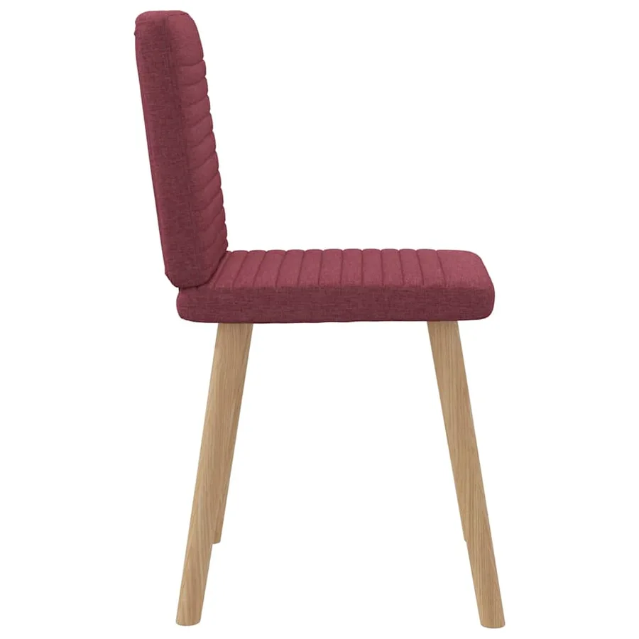 Chaises à manger lot de 6 rouge bordeaux tissu - 5