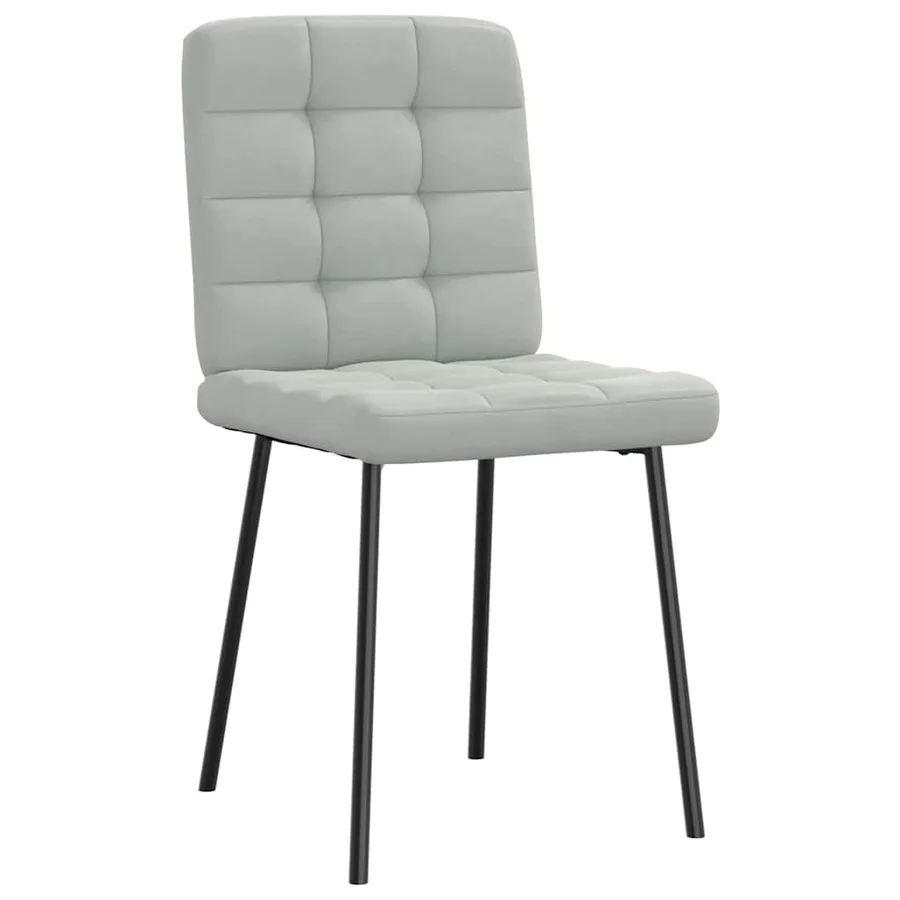 Chaises à manger lot de 6 gris clair velours - 4