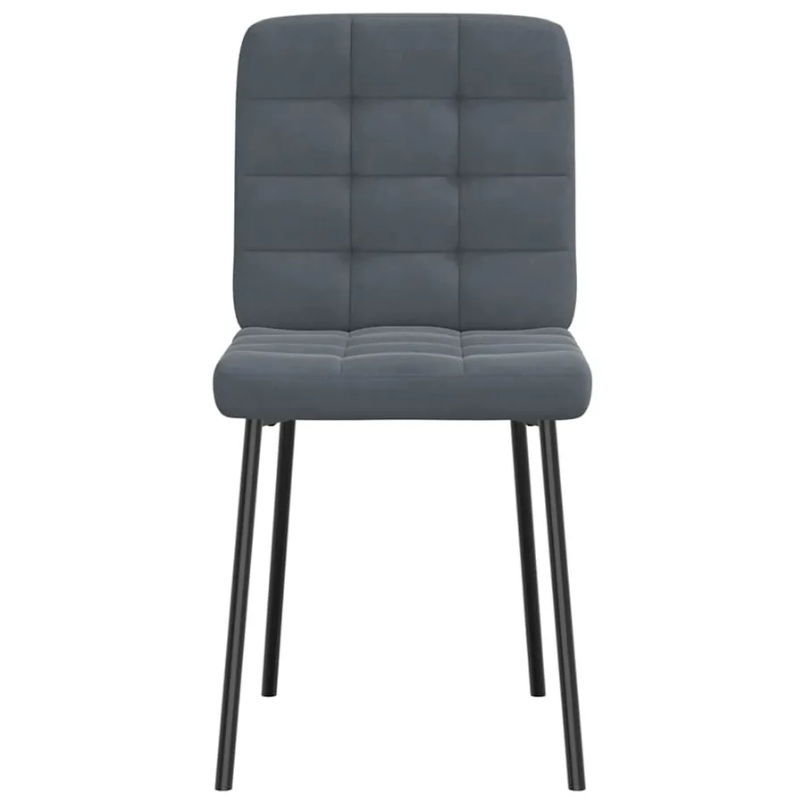 Chaises à manger lot de 4 Gris foncé Velours - 4