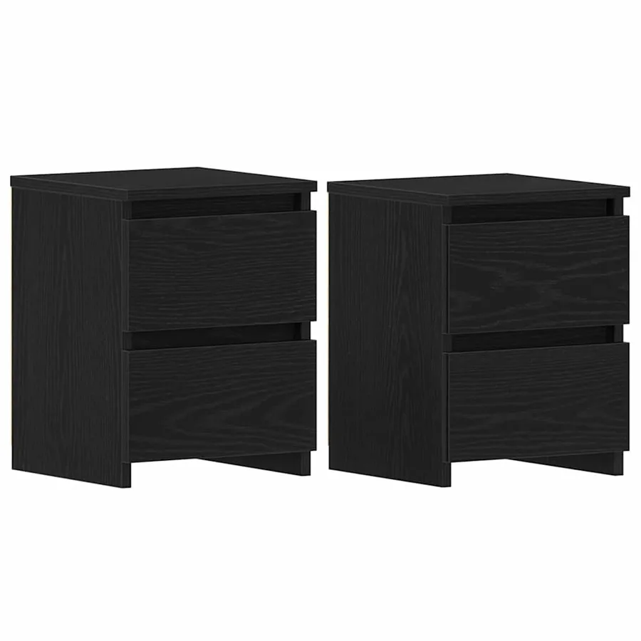Cabinet de chevet avec tiroir 2 pcs Chêne noir 30 x 30 x 40 cm - 2