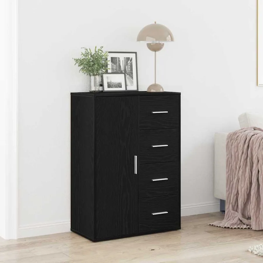 Buffet avec tiroir Chêne noir 60 x 31 x 84 cm Bois d'ingénierie