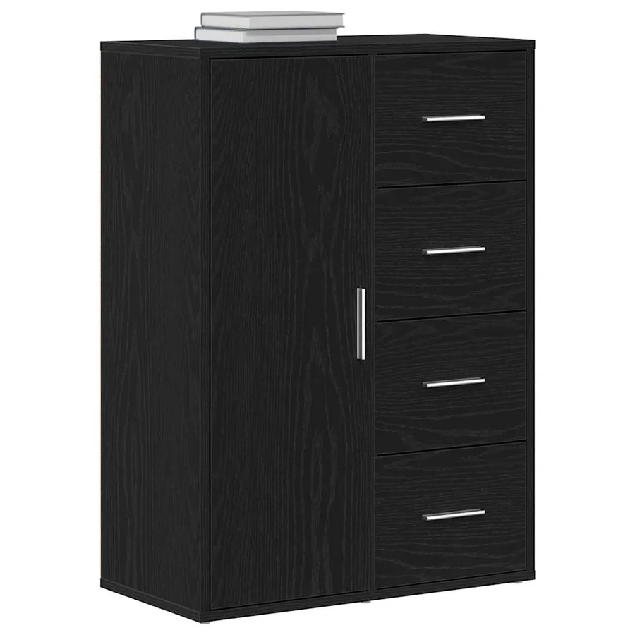 Buffet avec tiroir Chêne noir 60 x 31 x 84 cm Bois d'ingénierie - 3