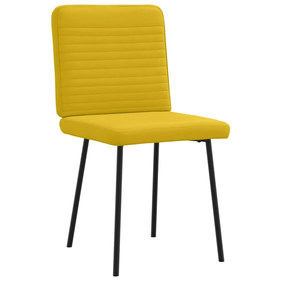 Chaises à manger lot de 2 Jaune Velours - 3