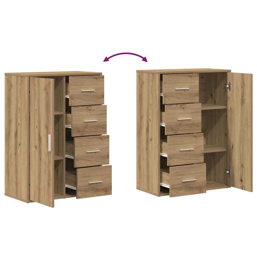Buffet 2 pcs Chêne artisanal 60 x 31 x 84 cm Bois d'ingénierie - 11