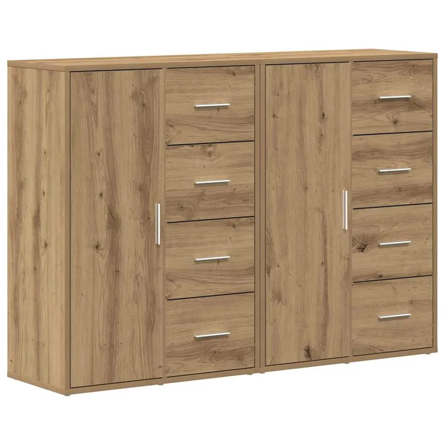 Buffet 2 pcs Chêne artisanal 60 x 31 x 84 cm Bois d'ingénierie - 2