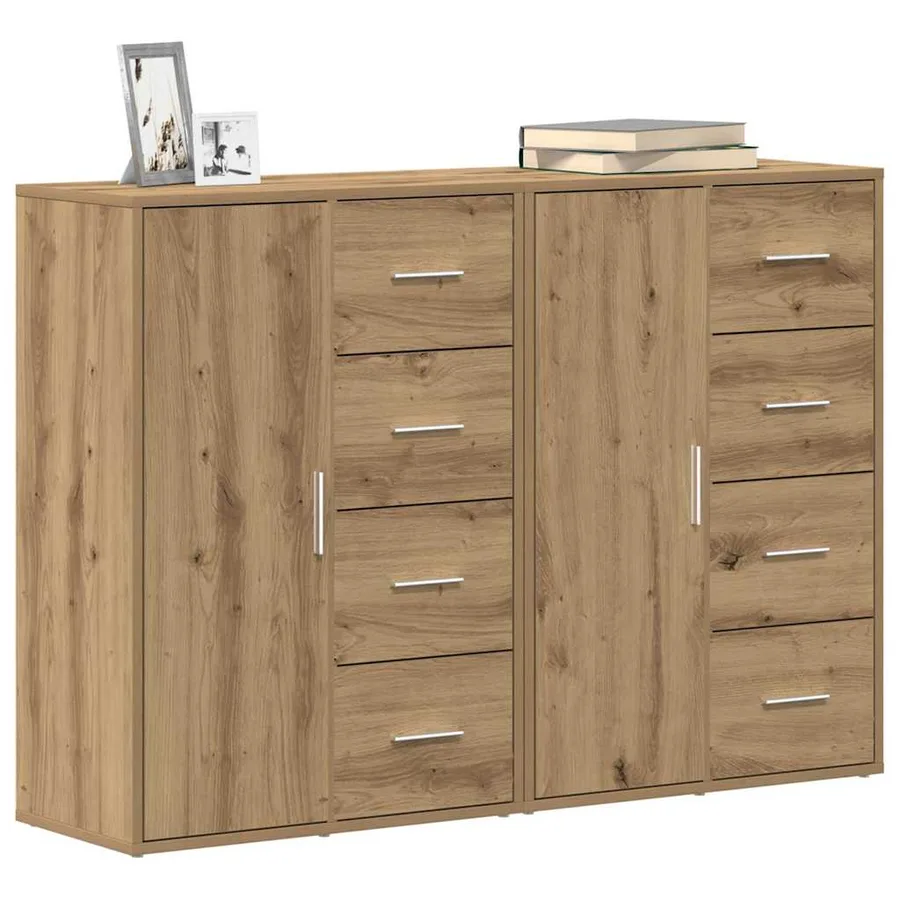 Buffet 2 pcs Chêne artisanal 60 x 31 x 84 cm Bois d'ingénierie - 3