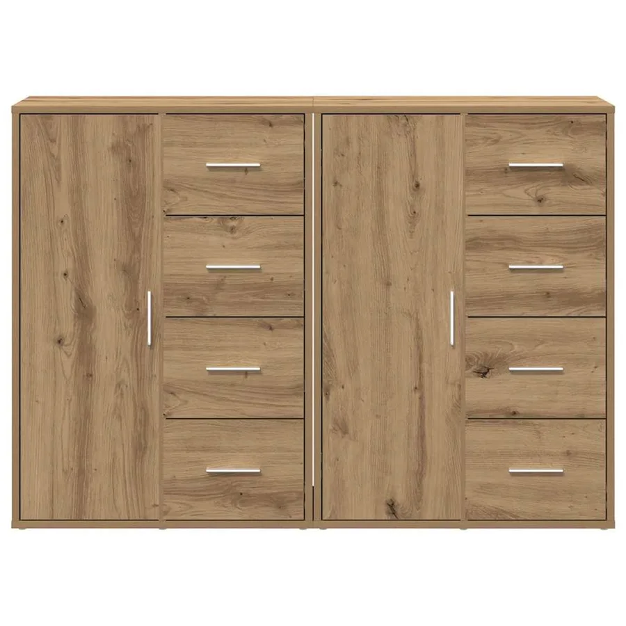Buffet 2 pcs Chêne artisanal 60 x 31 x 84 cm Bois d'ingénierie - 6
