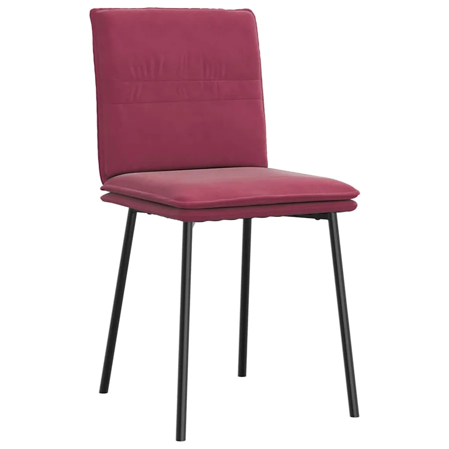 Chaises à manger lot de 4 Rouge bordeaux Velours - 3