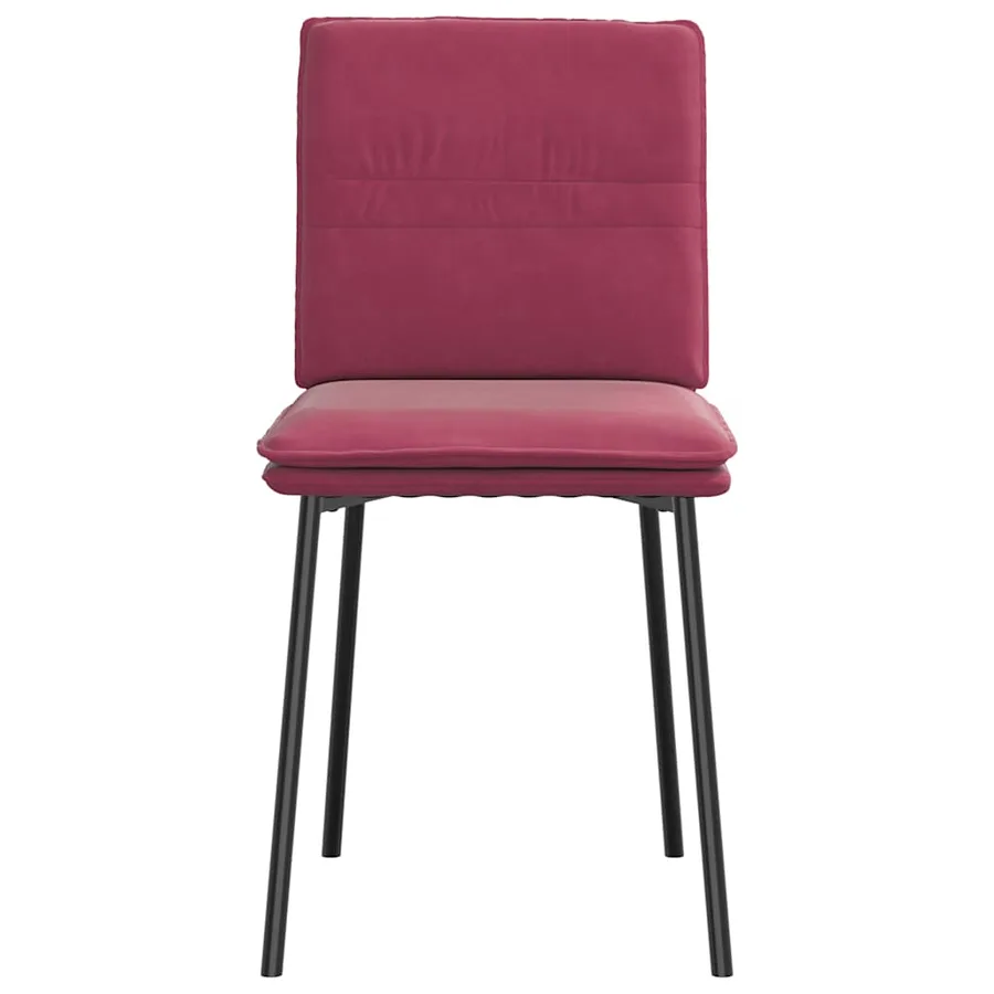 Chaises à manger lot de 4 Rouge bordeaux Velours - 4
