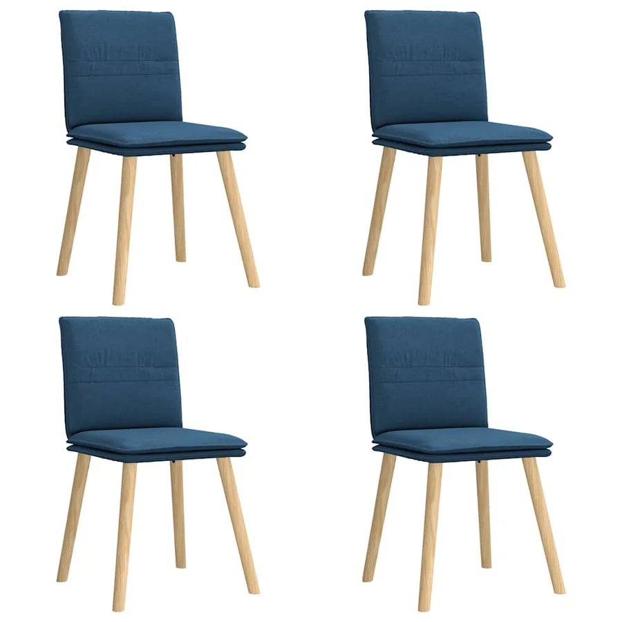 Chaises à manger lot de 4 bleu tissu - 2