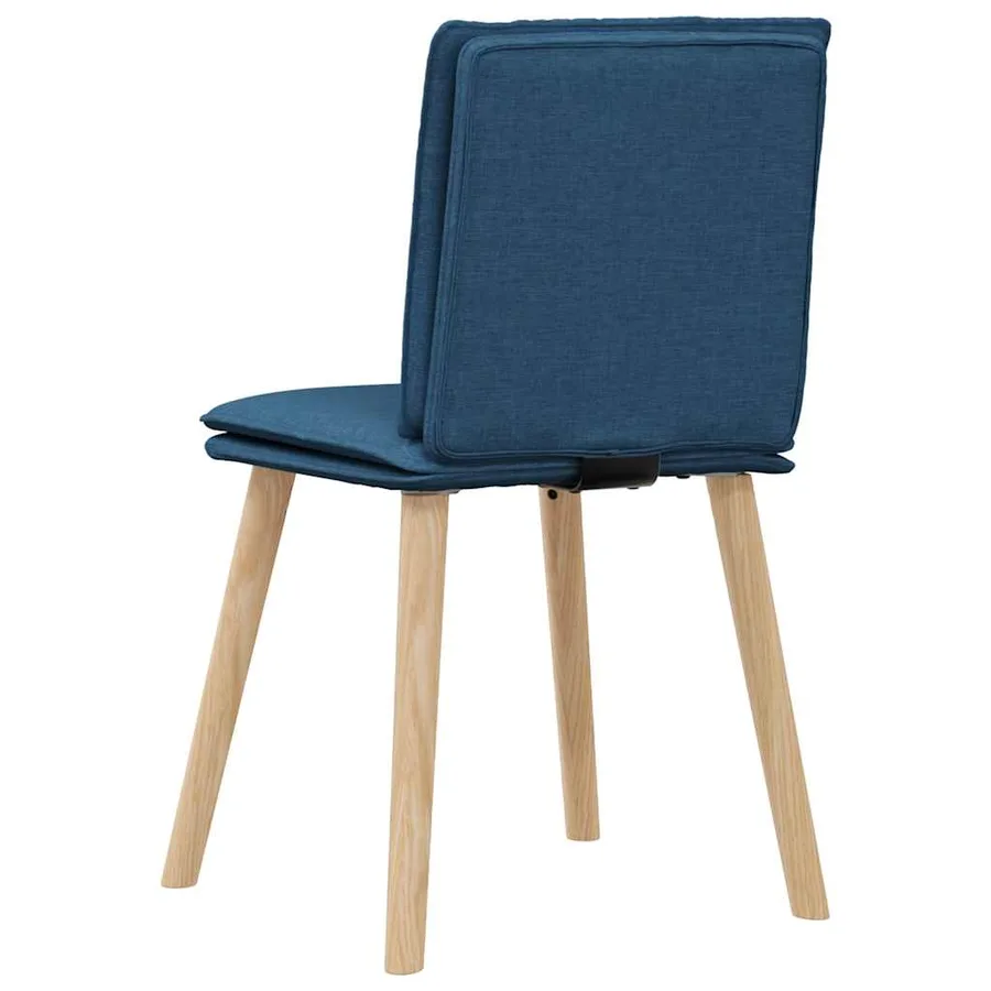 Chaises à manger lot de 4 bleu tissu - 6
