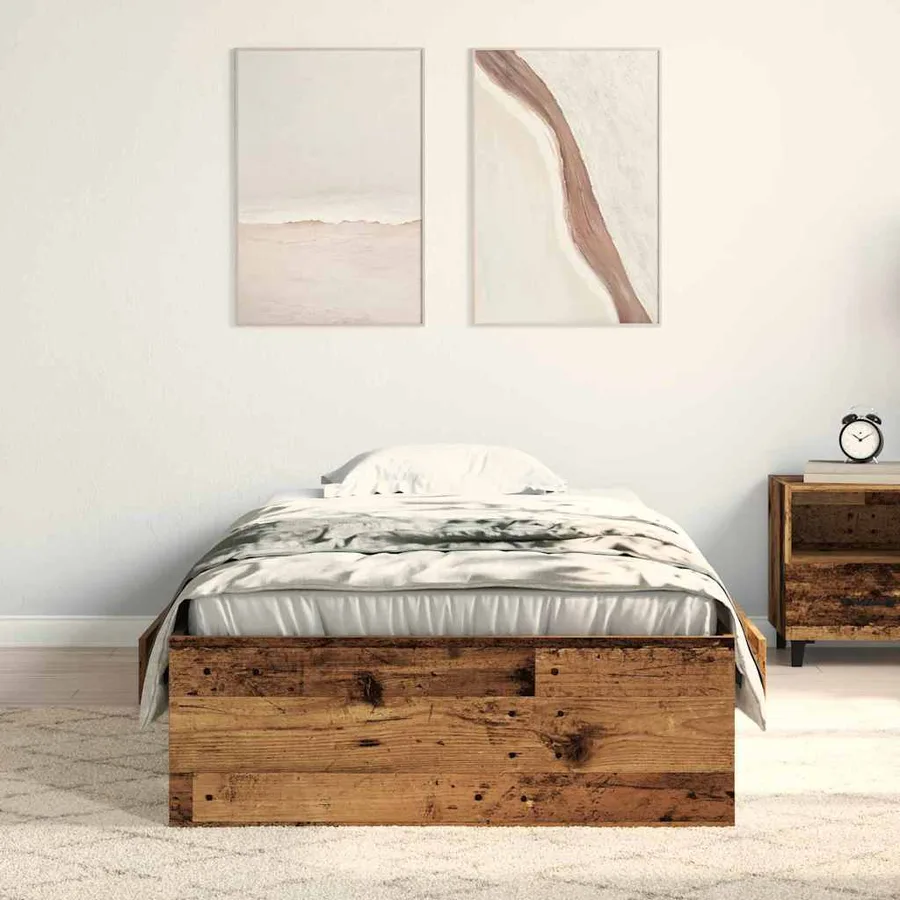 Cadre de lit Bois Ancien 100 x 200 cm Bois d'ingénierie - 3