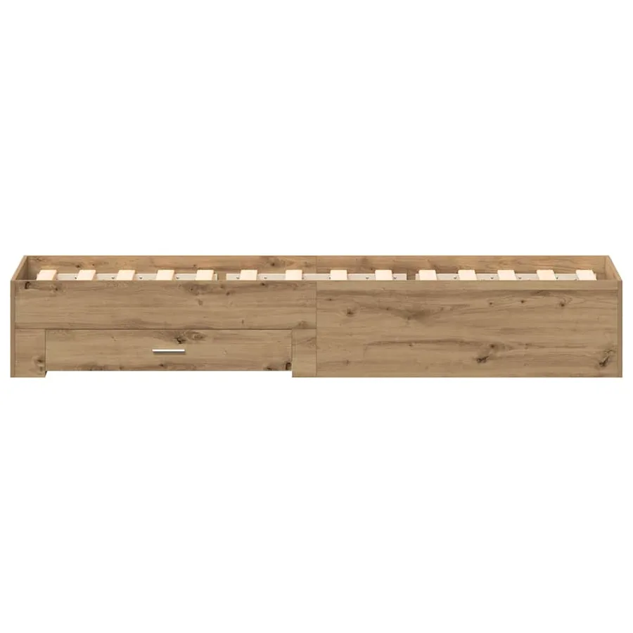 Cadre de lit Chêne artisanal 90 x 200 cm Bois d'ingénierie - 6