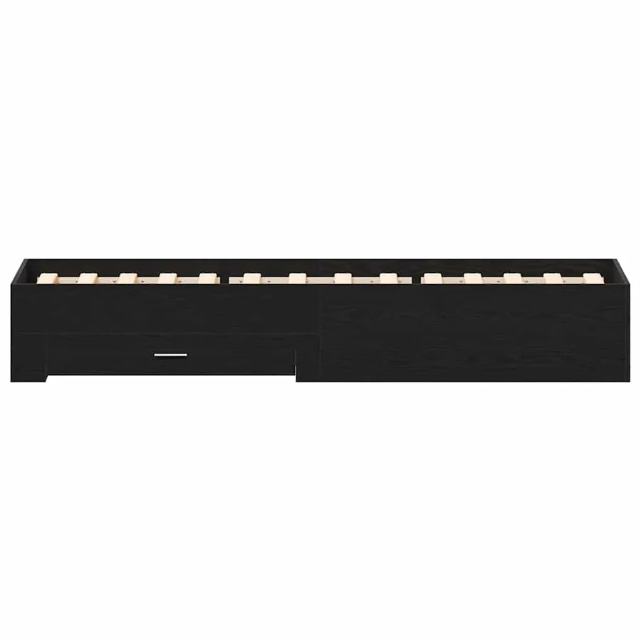 Cadre de lit Chêne noir 100 x 200 cm Bois d'ingénierie - 6