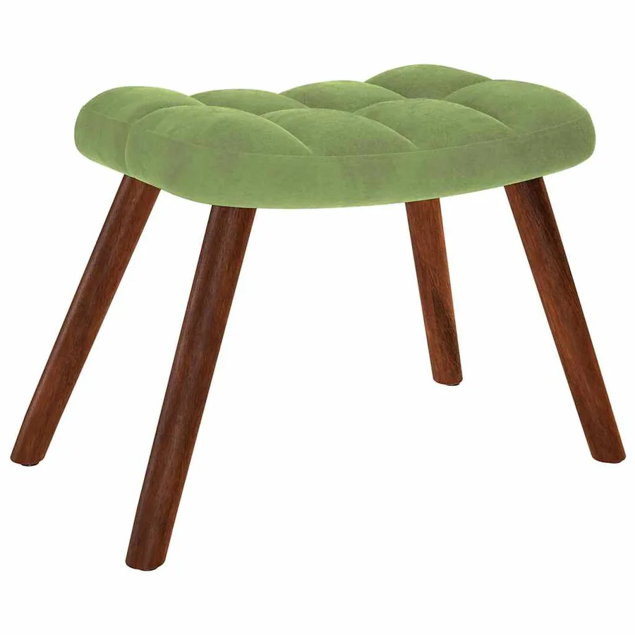 Chaise de relaxation avec tabouret Vert clair Velours - 5