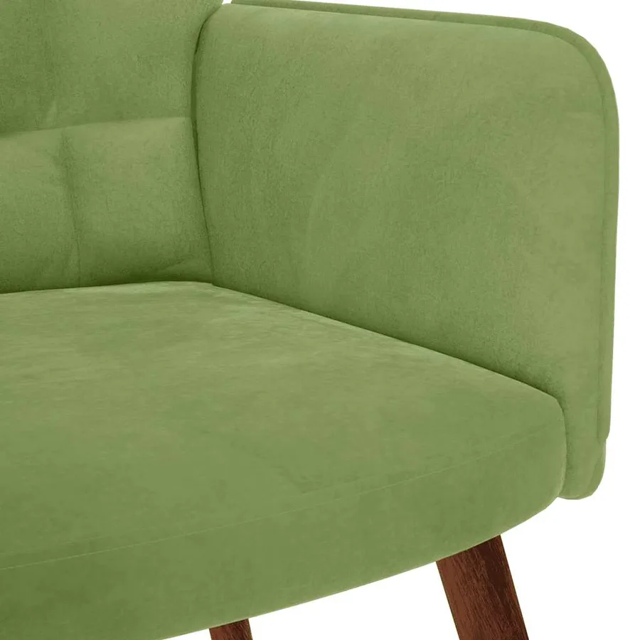 Chaise de relaxation avec tabouret Vert clair Velours - 8