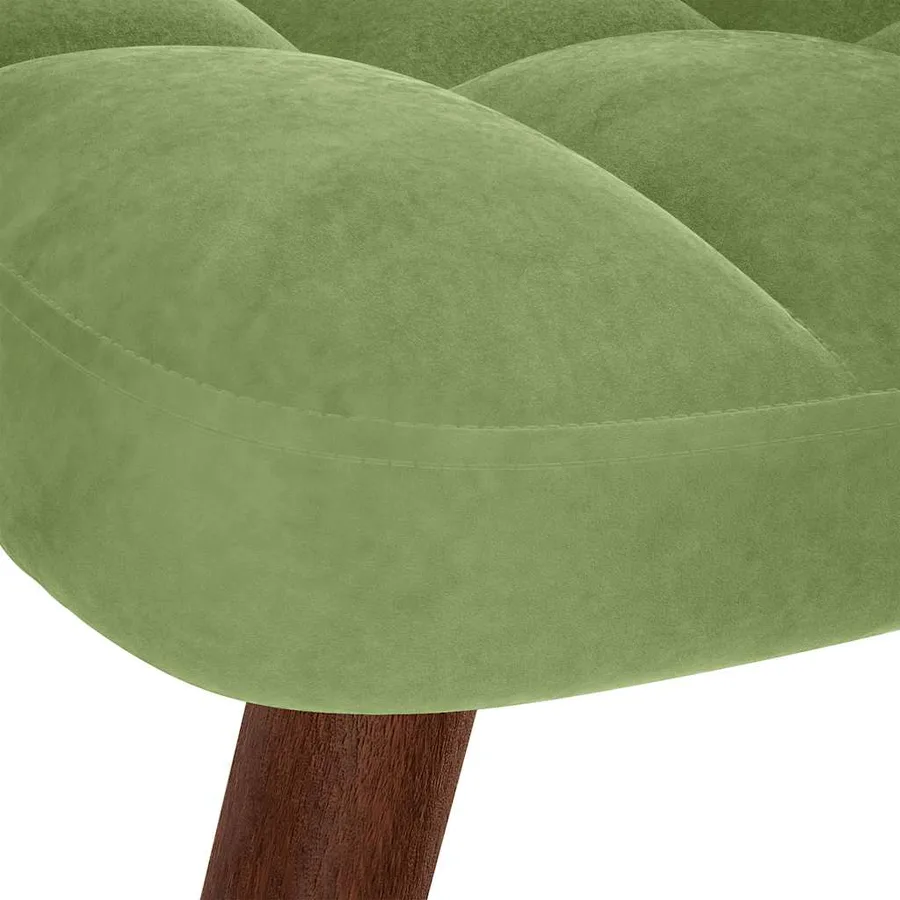 Chaise de relaxation avec tabouret Vert clair Velours - 9