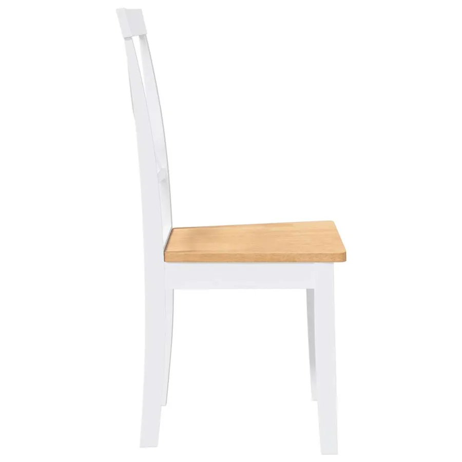Chaises à manger 2 pcs blanc bois massif caoutchouc - 6
