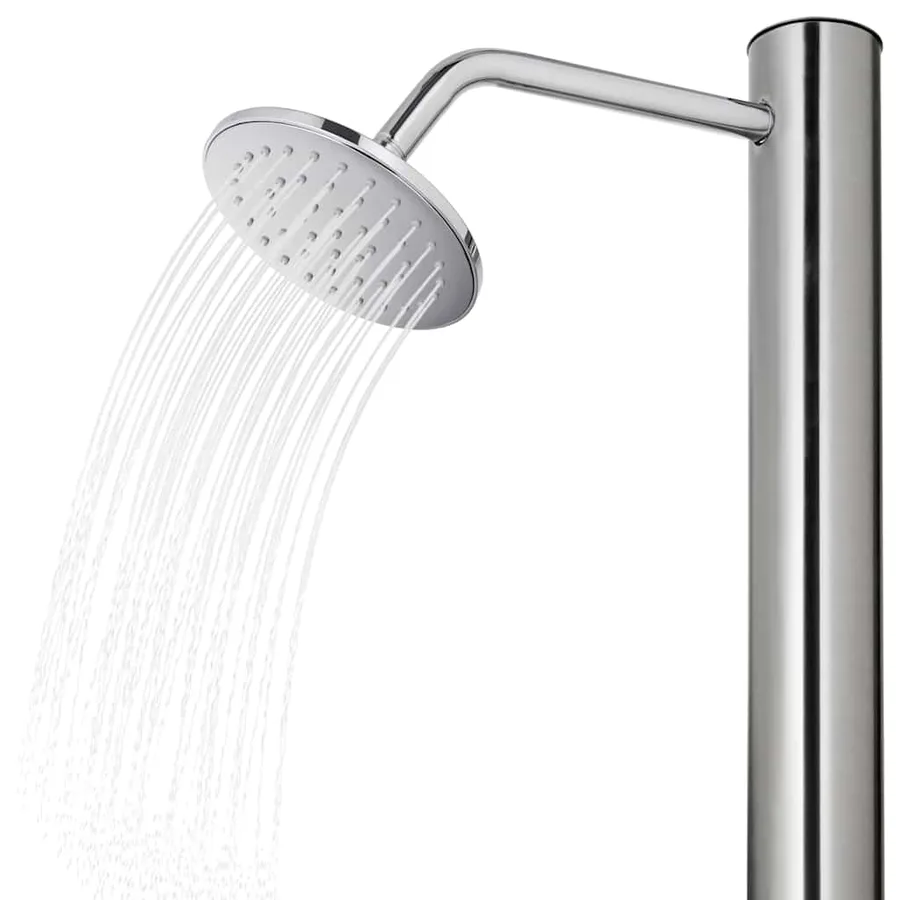 Douche de jardin avec base marron 220 cm Acier inoxydable - 11