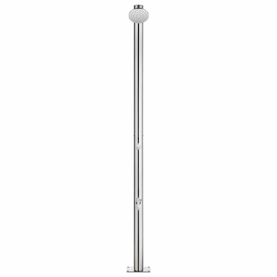 Douche de jardin avec base marron 220 cm Acier inoxydable - 3